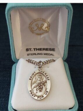 STERLING SILVER SAINT THERESE Pendent Necklace